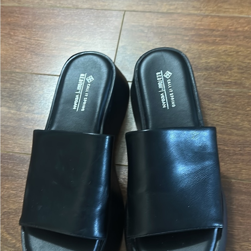 Vegan Leather Platform Sandals by Spring